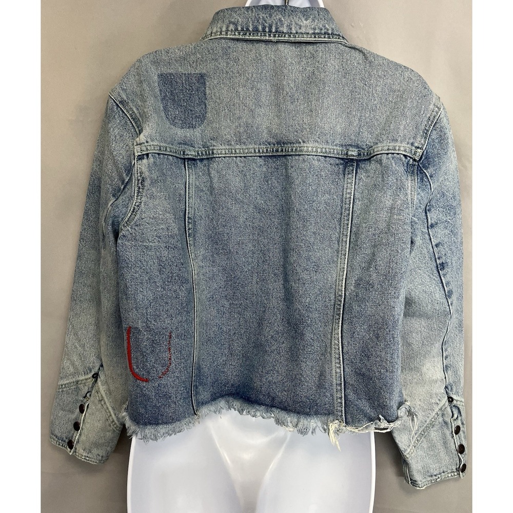 Free People Women's Dillon Denim Jacket‎ Jasmine Wash Blue Size Small - Picture 4 of 16